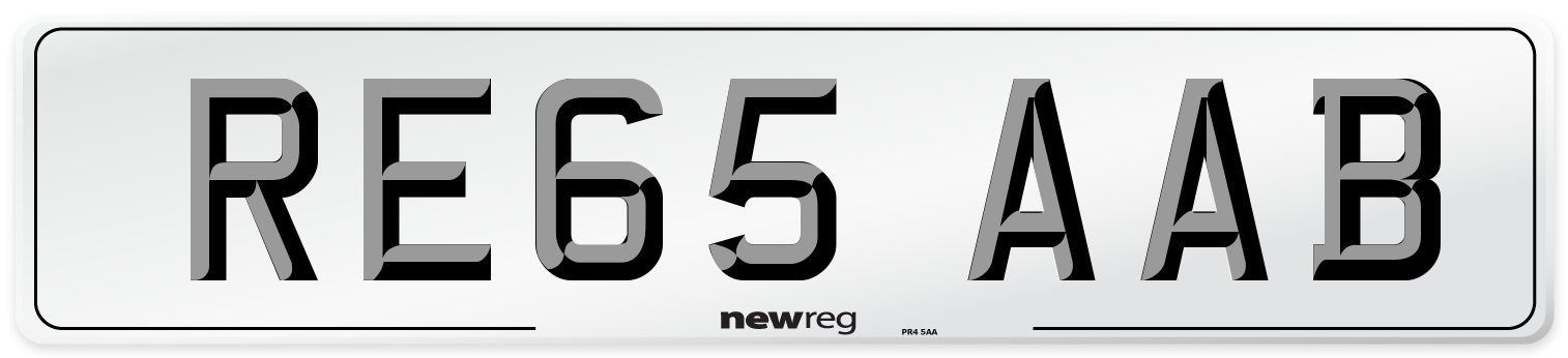 RE65 AAB Number Plate from New Reg